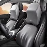  AWESOME Bộ Tựa Đầu Tựa Lưng Cao Su Non Nguyên Khối - Gối Tựa Đầu Tựa Lưng Trên Ô Tô Dáng Cá Vỏ Bọc Vải Cotton Không Xù 