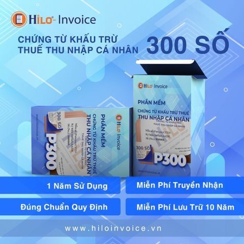 Chứng từ khấu trừ thuế thu nhập cá nhân 1 năm 300 số