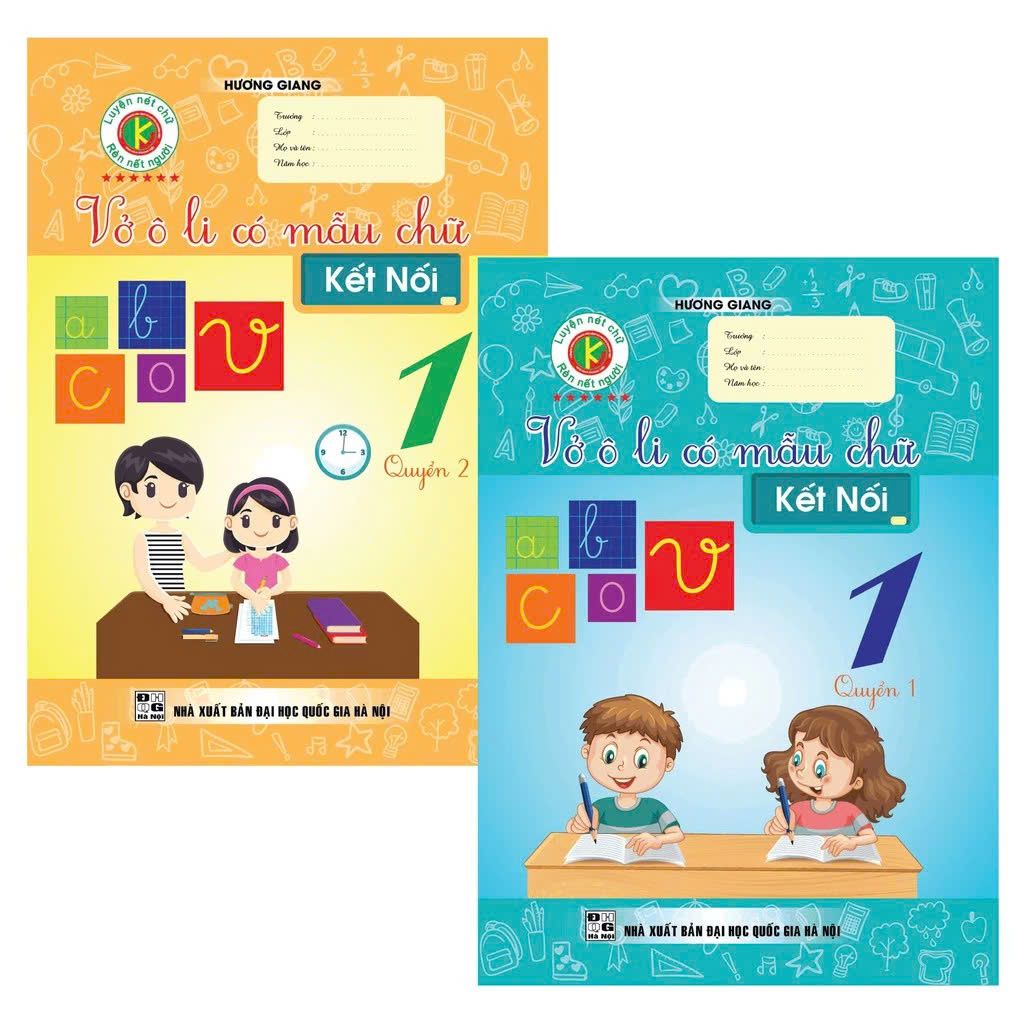  Combo Vở Ô Li Có Mẫu Chữ Kết Nối 1 Tập 1 + Tập 2 