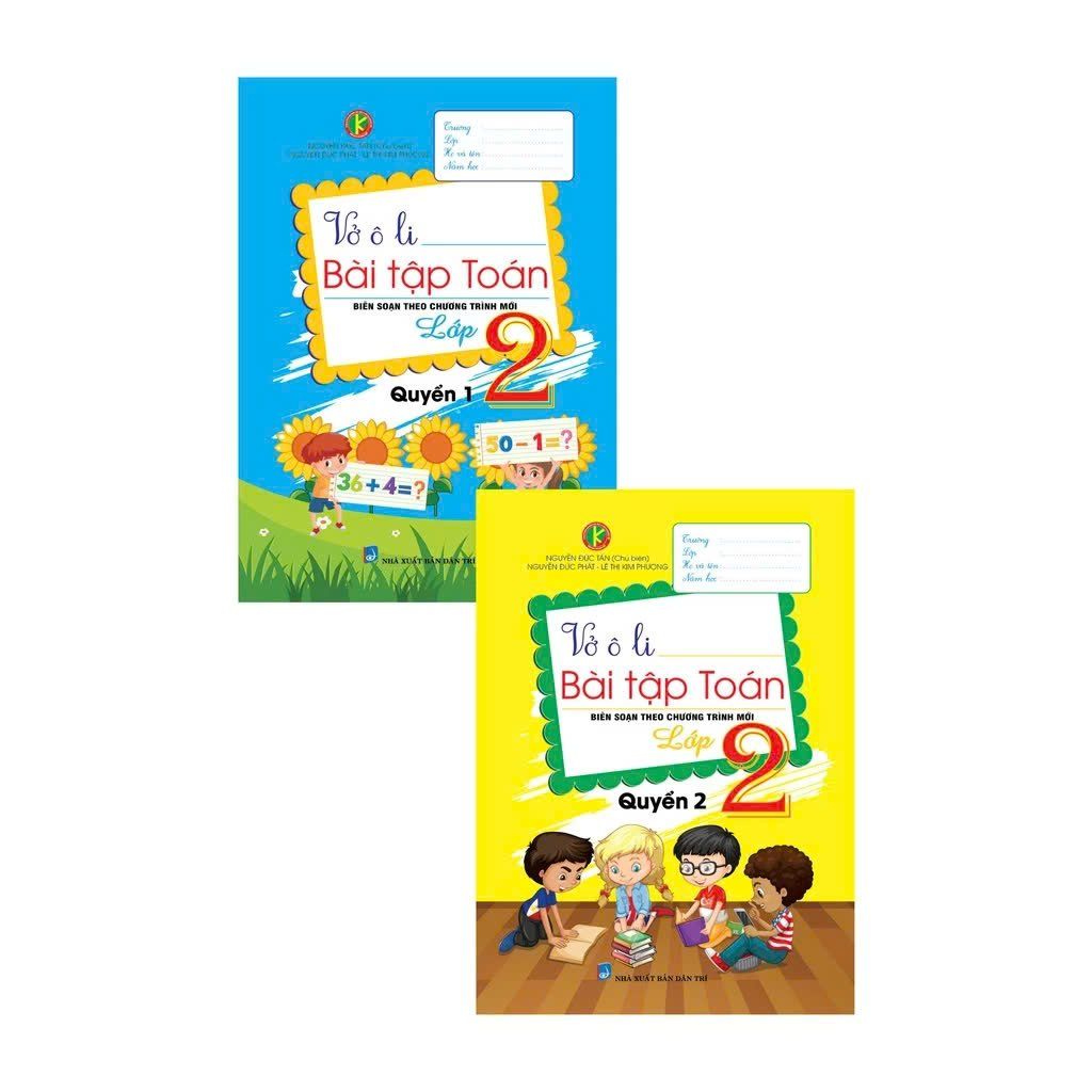  Combo Vở Ô Li Bài Tập Toán Lớp 2 Quyển 1 + Quyển 2 ( Biên Soạn Theo Chương Trình Mới ) 