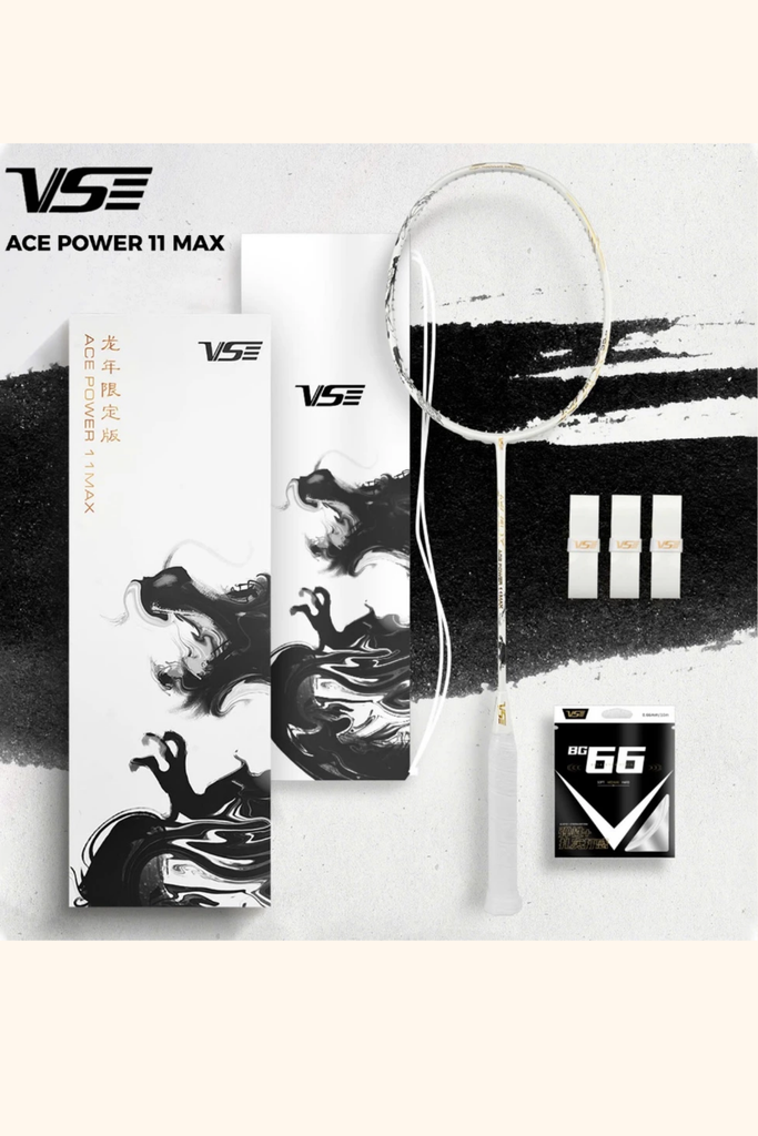 Vợt cầu lông Venson Rồng văn trắng, VS ACE Power 11 Max Dragon