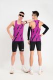  Áo chạy bộ Nam Singlet - TÍM CHUYỂN NHIỆT - Ép nhiệt | Áo chạy bộ PR SPORT 