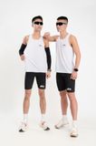  Áo chạy bộ Nam Singlet - TRẮNG TINH - Ép nhiệt | Áo chạy bộ PR SPORT 