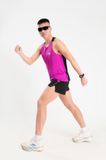  Áo chạy bộ Nam Singlet - TÍM ĐEN - Ép nhiệt | Áo chạy bộ PR SPORT 