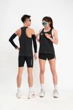  Áo chạy bộ Nam Singlet - ĐEN TUYỀN - Ép nhiệt | Áo chạy bộ PR SPORT 