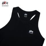  Áo chạy bộ Nam Singlet - ĐEN TUYỀN - Ép nhiệt | Áo chạy bộ PR SPORT 