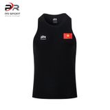  Áo chạy bộ Nam Singlet - ĐEN TUYỀN - Ép nhiệt | Áo chạy bộ PR SPORT 
