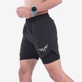  Quần 2 Lớp Chạy Bộ Tập Gym Wolf Active Max Speed 195, Chất Vải Cao Cấp, Nhanh Khô, Nhẹ, Nhiều Túi 