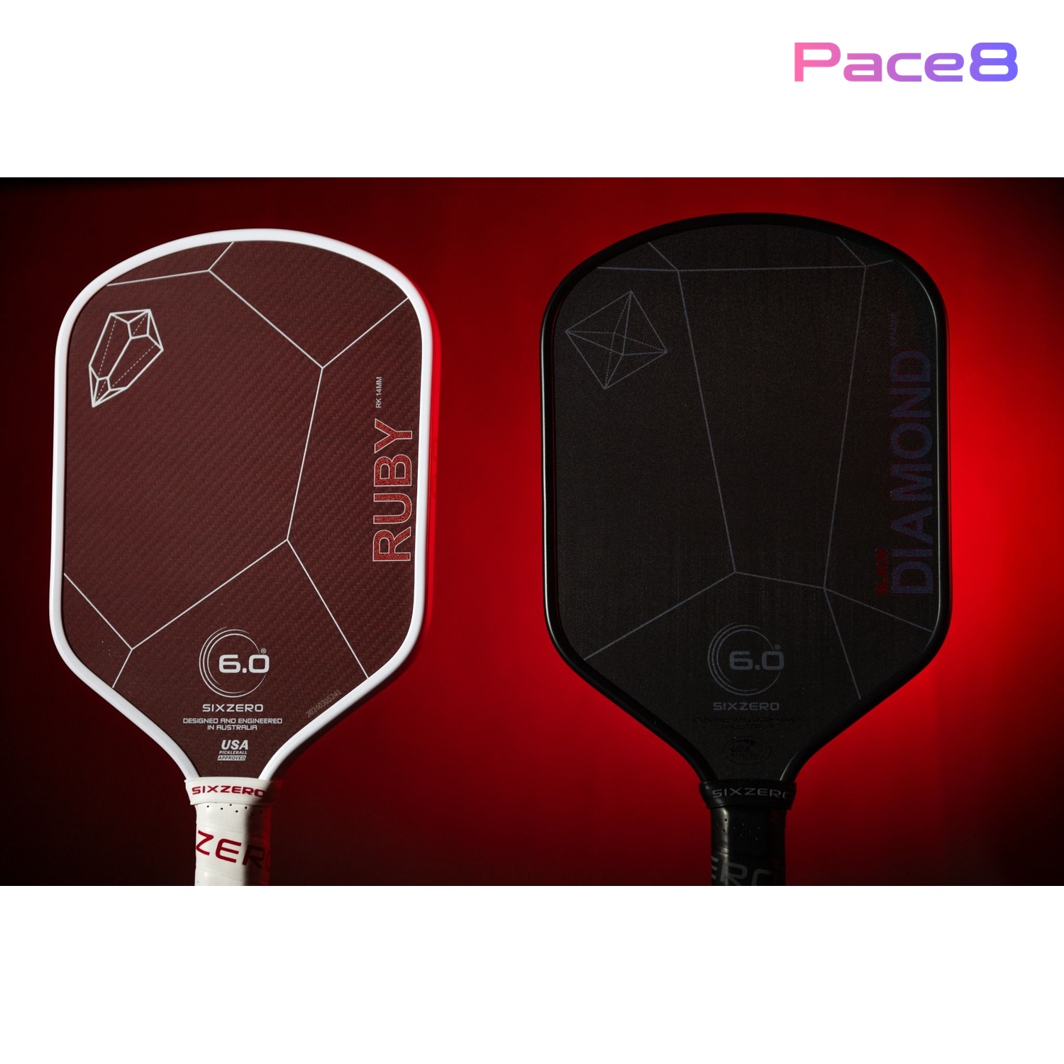 Vợt Pickleball Six Zero Ruby - White And Red