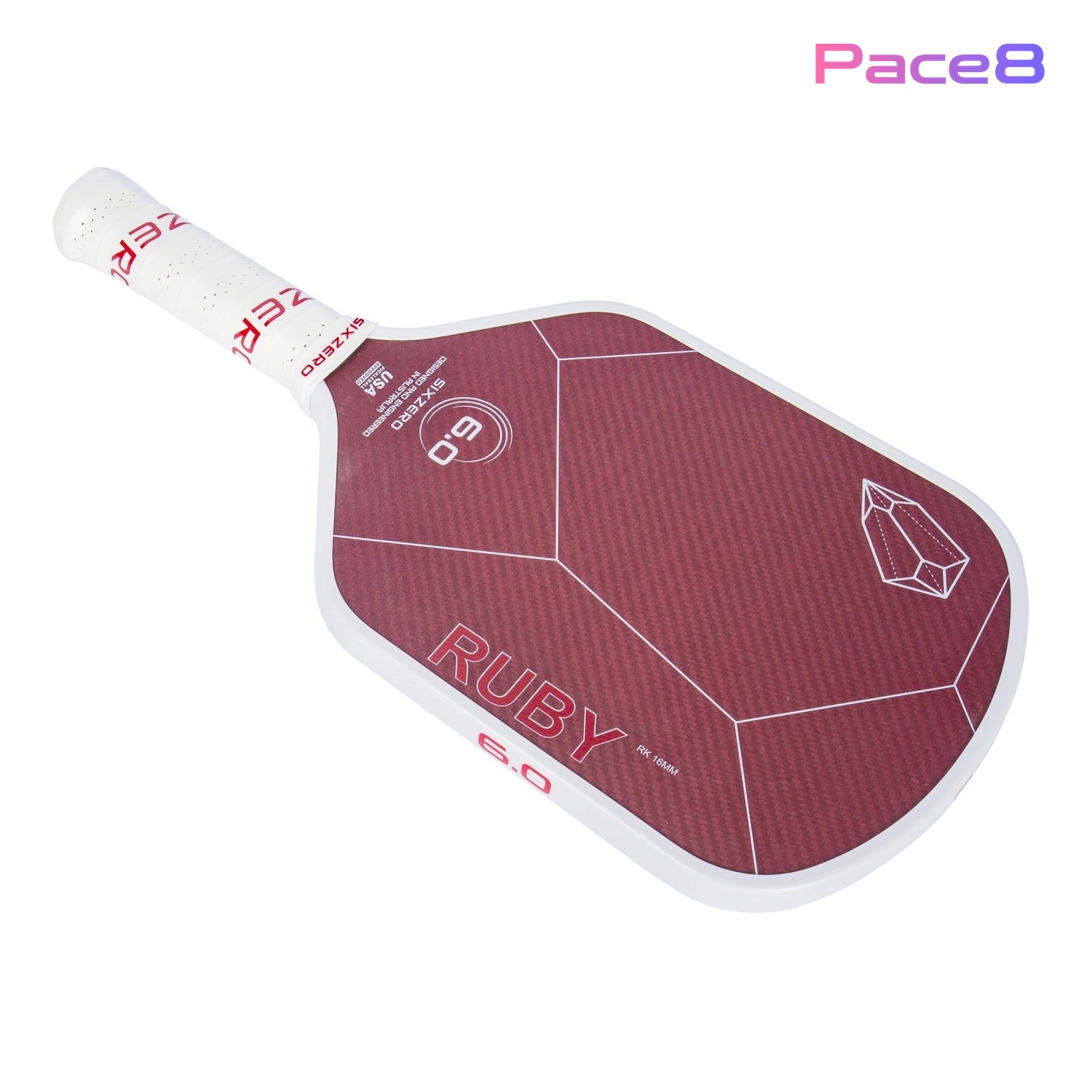 Vợt Pickleball Six Zero Ruby - White And Red
