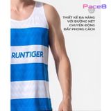  Áo Cọc Tay Nam RunTiger SS21-10M-1 - Màu Xanh Trắng 