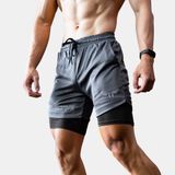  Quần 2 Lớp Wolf Active Fitpro 104, Quần Gym Nam 2 Lớp, Chất Vải Mềm Mịn, Lớp Trong Ôm Đùi Co Giãn 4 Chiều 