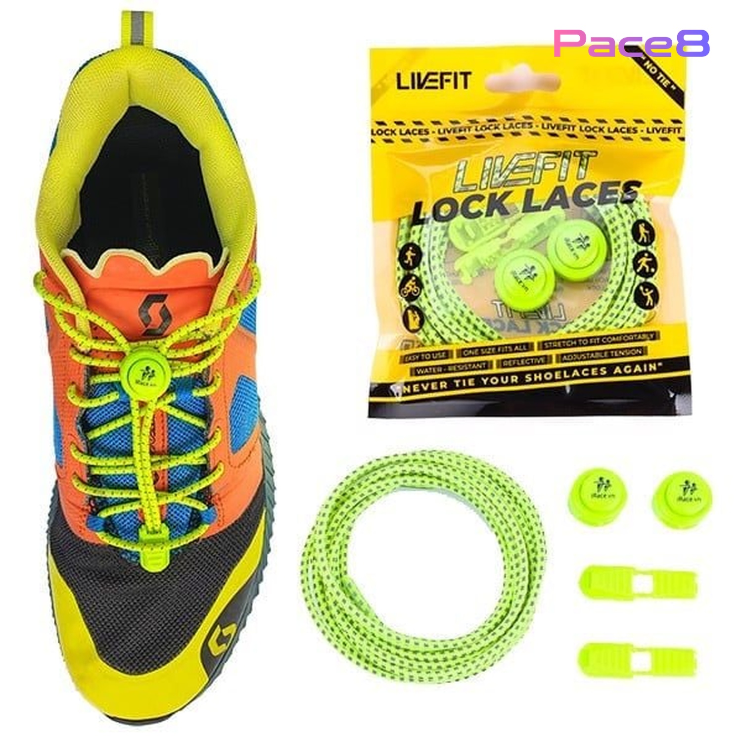 Màu sắc dây giày thông minh phản quang 3 vạch LiveFit