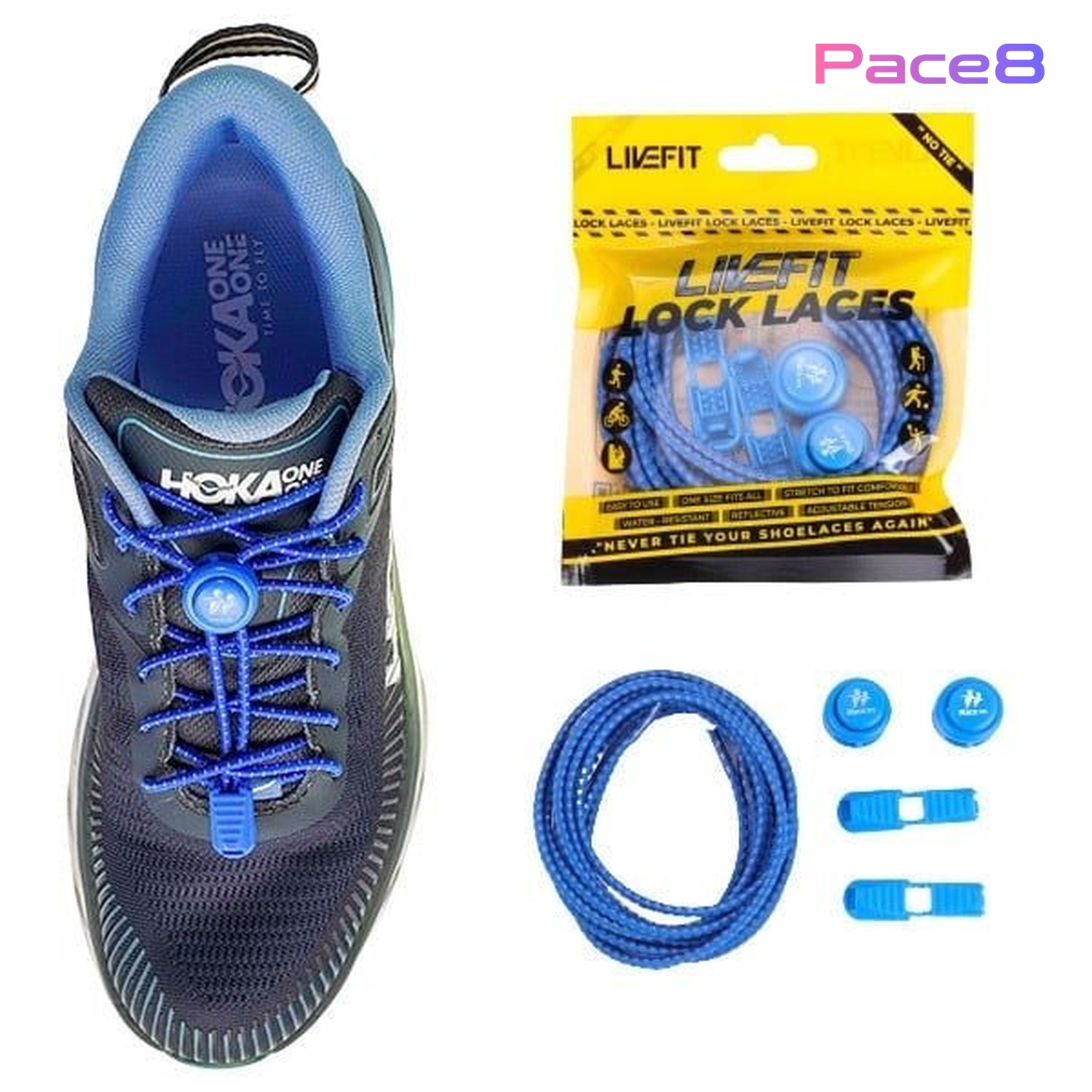 Xỏ cực nhanh dây giày phản quang 3 vạch LiveFit