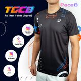  Áo Thun T-shirt Chạy Bộ Nam TGCB 100% Polyester, Thấm Hút Tốt, Nhanh Khô - Đen Họa Tiết 