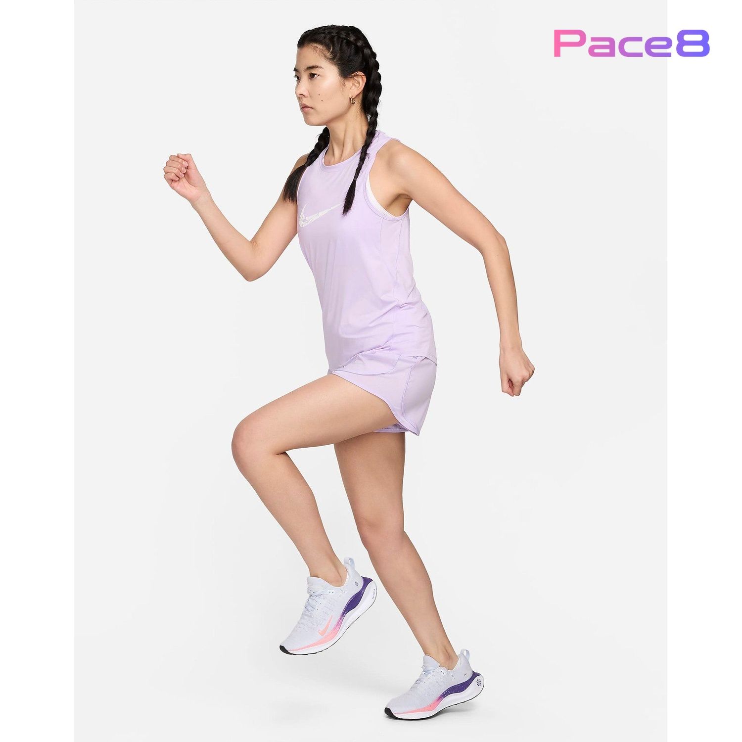  Áo Singlet Chạy Bộ Nữ Nike One - Lilac Bloom/White 