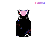  Áo Thun Singlet Chạy Bộ Nữ TGCB 100% Polyester, Siêu Nhẹ, Thoáng Mát - Đen Họa Tiết 