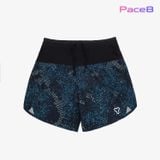 Quần Short Thể Thao Chạy Bộ Nam Đa Năng MOTIVE MEN SHORT BELT - Màu Đen/Xanh họa tiết 