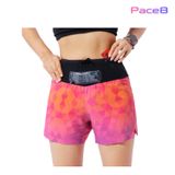  Quần Short Thể Thao Chạy Bộ Nữ Đa Năng MOTIVE WOMAN SHORT BELT - Màu Hồng/ Cam hoạ tiết 
