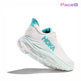  Giày Chạy Bộ Nữ Hoka Clifton 10 Wide - White/Cielo Blue 