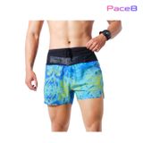  Quần Short Thể Thao Chạy Bộ Nam Đa Năng MOTIVE MEN SHORT BELT - Màu Xanh/ Vàng hoạ tiết 