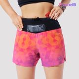  Quần Short Thể Thao Chạy Bộ Nữ Đa Năng MOTIVE WOMAN SHORT BELT - Màu Hồng/ Cam hoạ tiết 