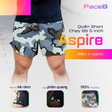  Quần Short Chạy Bộ 5 inch Aspire APQ5011 -  Rằn Ri Xanh 