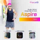 Quần Short Chạy Bộ 5 inch Aspire APQ507 - Xám 