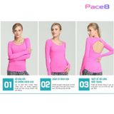 Áo Dài Tay Nữ RunTiger 3999 Hở Lưng - Màu Hồng 