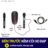  PHỤ KIỆN ĐÈN TRƯỚC XE ĐẠP CÓ KÈM CÒI, DẠNG SẠC BẰNG DÂY CÁP 