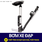  BƠM XE ĐẠP TREO SƯỜN BẰNG NHÔM, CÓ ĐỒNG HỒ, GỌN NHẸ, THỜI TRANG 