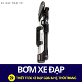  BƠM XE ĐẠP TREO SƯỜN BẰNG NHÔM, CÓ ĐỒNG HỒ, GỌN NHẸ, THỜI TRANG 