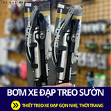  BƠM XE ĐẠP TREO SƯỜN BẰNG NHÔM, CÓ ĐỒNG HỒ, GỌN NHẸ, THỜI TRANG 