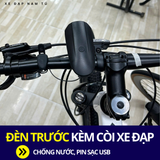  PHỤ KIỆN ĐÈN TRƯỚC XE ĐẠP CÓ KÈM CÒI, DẠNG SẠC BẰNG DÂY CÁP 