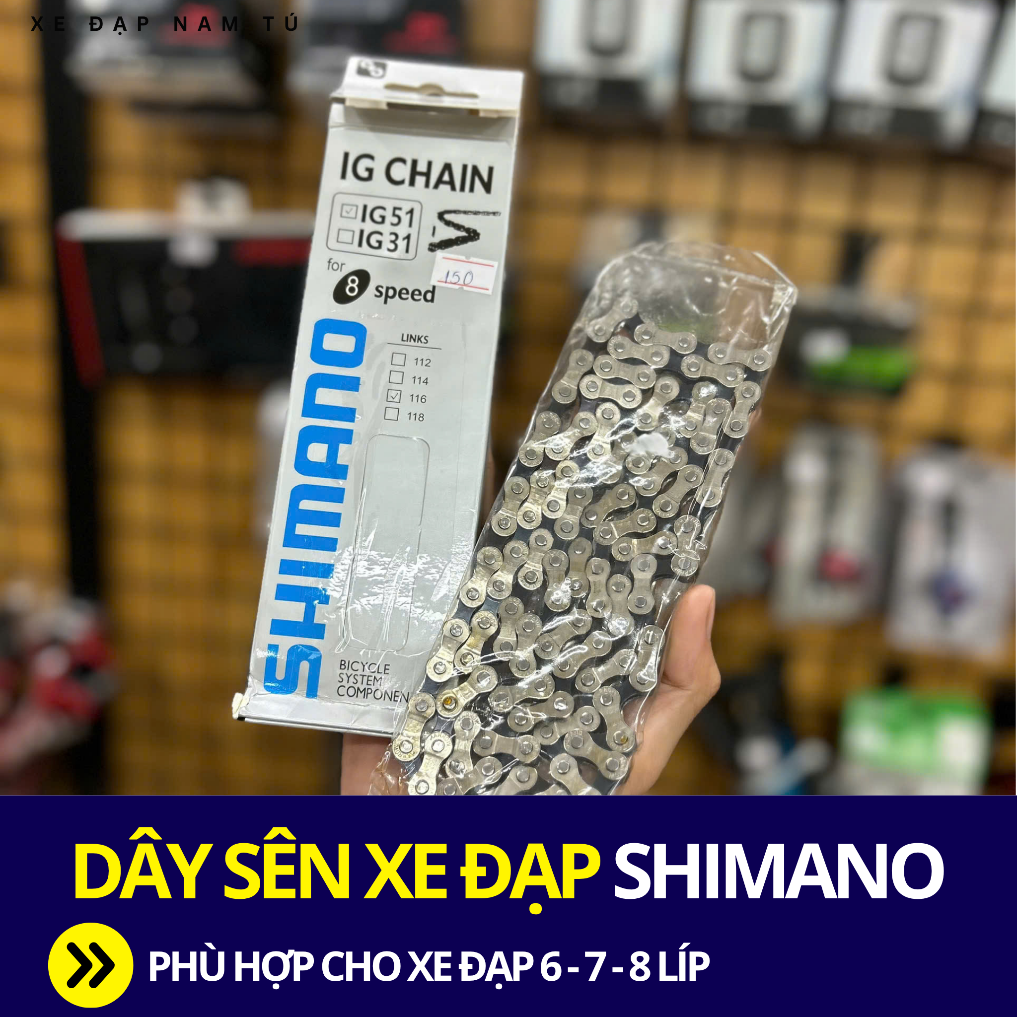  DÂY SÊN XE ĐẠP SHIMANO CHO XE ĐẠP 6,7,8 LÍP 