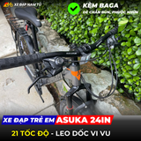  XE ĐẠP TRẺ EM ASUKA AK5 BÁNH 24IN, KÈM DÈ VÀ BAGA 