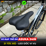  XE ĐẠP TRẺ EM ASUKA AK5 BÁNH 24IN, KÈM DÈ VÀ BAGA 