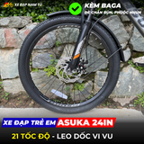  XE ĐẠP TRẺ EM ASUKA AK5 BÁNH 24IN, KÈM DÈ VÀ BAGA 