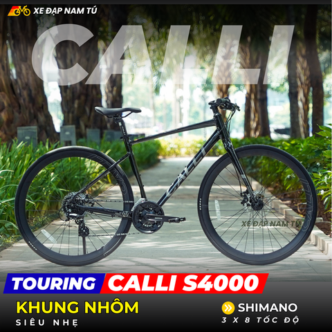  XE  ĐẠP TOURING CALLI S4000 - KHUNG NHÔM, CÀNG NHÔM SIÊU NHẸ, CỐI NỔ LỚN 