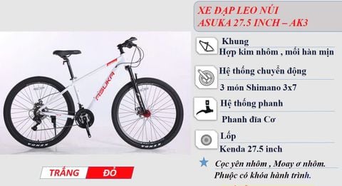  Xe đạp MTB Asuka AK3 27,5inch 