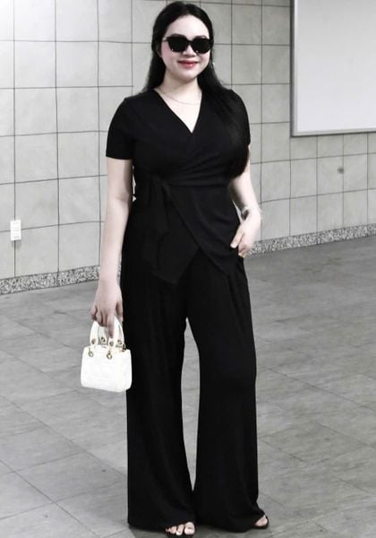  Áo thắt eo Bigsize - Quần suông ống rộng Bigsize. 