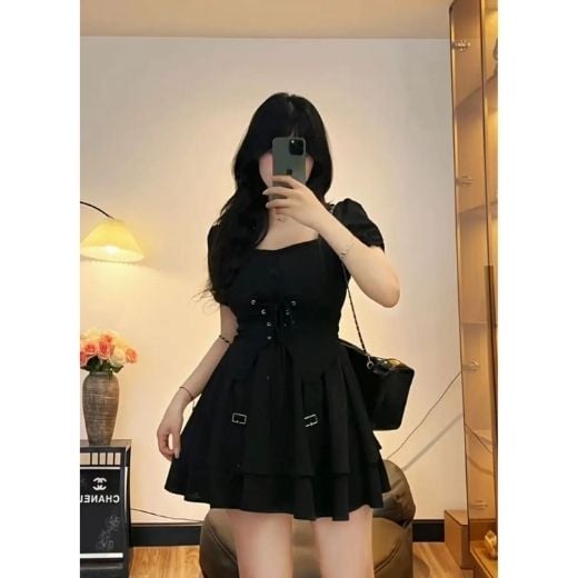  Set áo yếm, chân váy phong cách pháp 