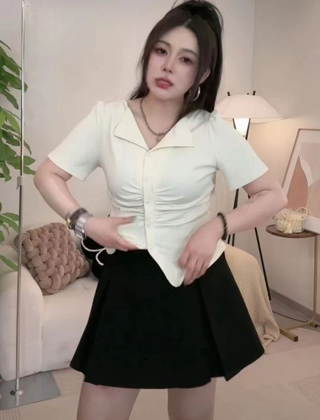  SET ÁO NHÚN CỔ V + CHÂN VÁY XUÔNG 