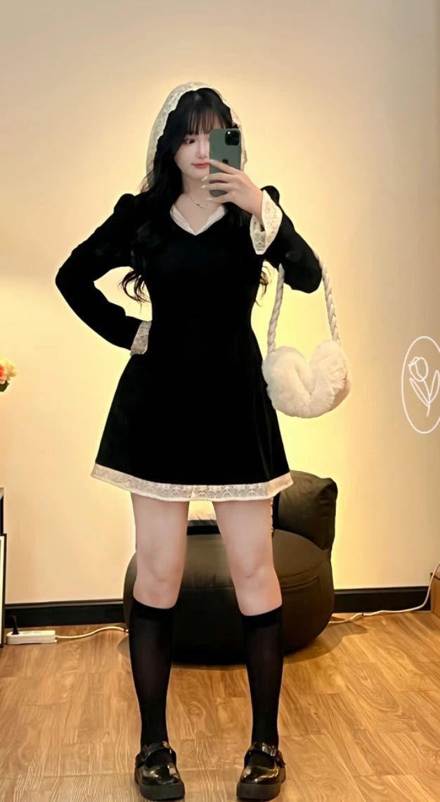  Váy ren thu đông hot trend 