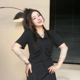  SET ÁO NHÚN CỔ V + CHÂN VÁY XUÔNG 