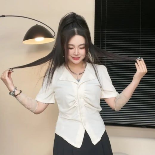  SET ÁO NHÚN CỔ V + CHÂN VÁY XUÔNG 