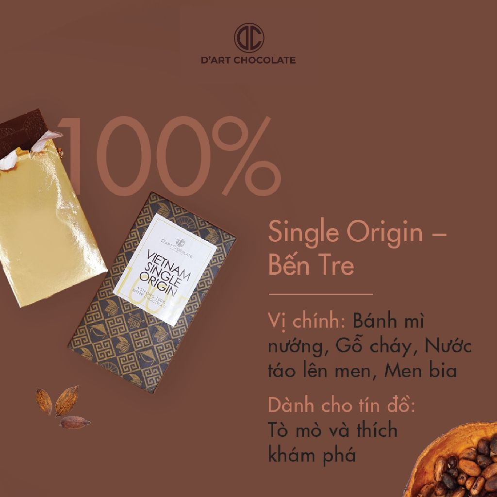  Thanh Socola Việt Nam Single Origin 100% - Dark Chocolate 