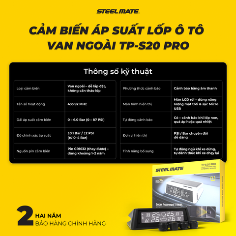 [New] Cảm biến áp suất lốp ô tô van ngoài TP-S20 PRO
