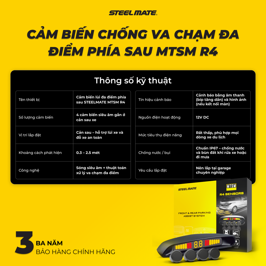 Cảm biến chống va chạm đa điểm phía sau MTSM R4