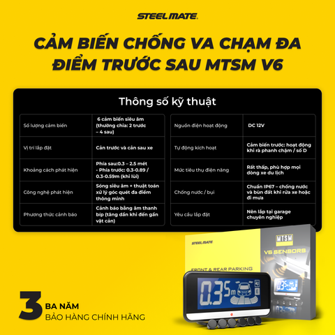 Cảm biến chống va chạm đa điểm trước sau MTSM V6